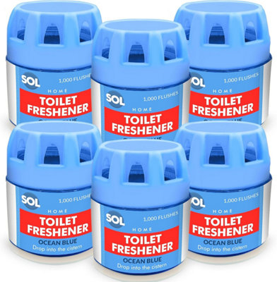 6pk 70g Toilet Fresheners Ocean Scented Blue Cistern Blocks Last 1000 ...