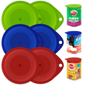 6pk Can Lids for Tins - Durable Airtight Plastic Lids for Tin Cans - Assorted Colour Tin Can Lids Green, Blue, Red, Can Top Covers