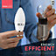 6pk E27 Screw Bulb 40w Warm White - Large Screw 5W Energy Saving E27 LED Candle Bulb (ES) - 400 Lumen Screw In Light Bulb E27