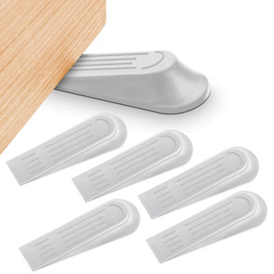 6pk White Door Wedge Rubber Door Stop - Door Stoppers for Floor - Door Wedges Heavy Duty - Door Stops Ideal for Home, Office