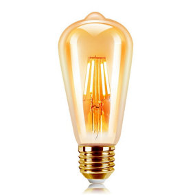 6W Filament Light Bulb E27 Base, 2200K