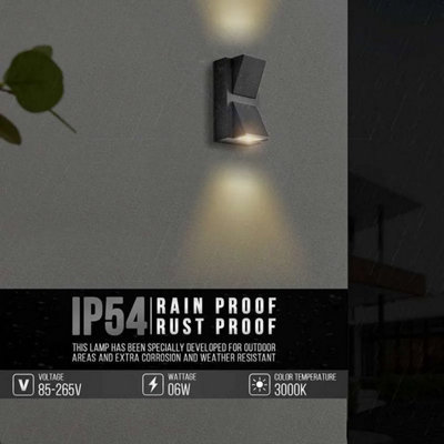 6W LED Outdoor Modern UP Down Wall lamp IP54 Aluminum Exterior