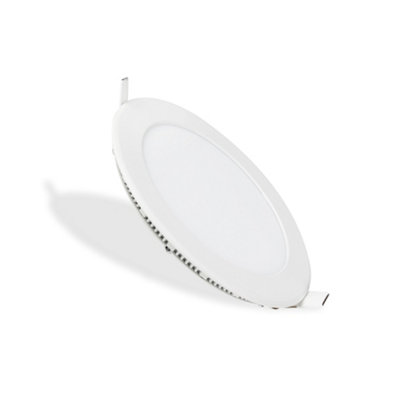 6W Recessed Round LED Mini Panel Downlight, 120mm Diameter, 105mm Hole Size, 2 Years Warranty