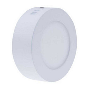 6W Round Circle LED Surface Mounted Panel Downlight Ceiling Light Cool White, LED Driver Included