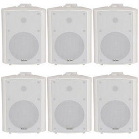 6x 120W White Wall Mounted Stereo Speakers 6.5" 8Ohm Premium Home Audio Music