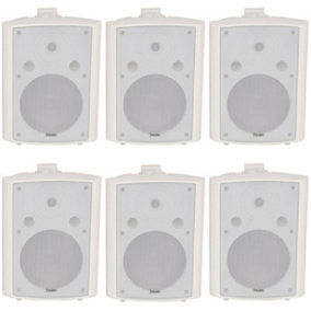 6x 180W White Wall Mounted Stereo Speakers 8" 8Ohm LOUD Premium Audio & Music