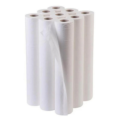 6x Large White 20" x 40m Hygiene Coach Rolls For Beauty Salons & Massage Tables