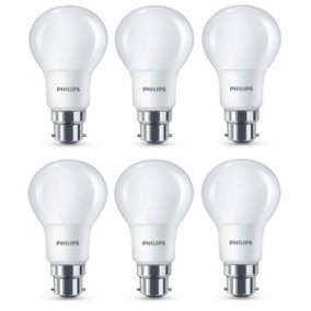 6x Philips LED Frosted B22 60w Warm White Bayonet Cap Light Bulbs Lamp 806 Lm