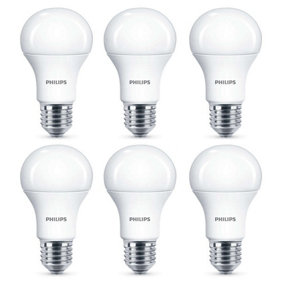 6x Philips LED Frosted E27 75w Warm White Edison Screw Light Bulbs Lamp 1055Lm