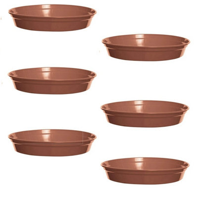 6x Plastic Plant Pot Saucer 19cm Terracotta Colour for 7 or 8 Inch Pot