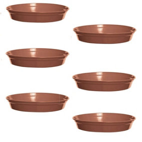 6x Plastic Plant Pot Saucer 19cm Terracotta Colour for 7 or 8 Inch Pot