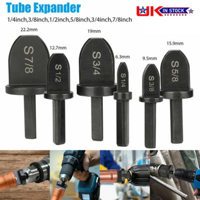 6x Tube Expander Swaging Air Conditioner Copper Pipe Drill Bit Flaring ...