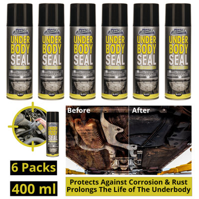 6X Underseal Black 400ml For Car Underbody Protection, Rustproof Paint