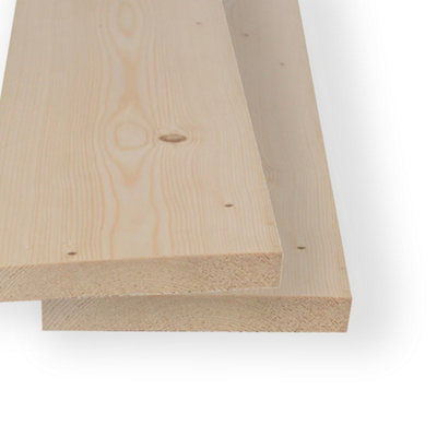 6x1 Inch Spruce Planed Timber  (L)1800mm (W)144 (H)21mm Pack of 2