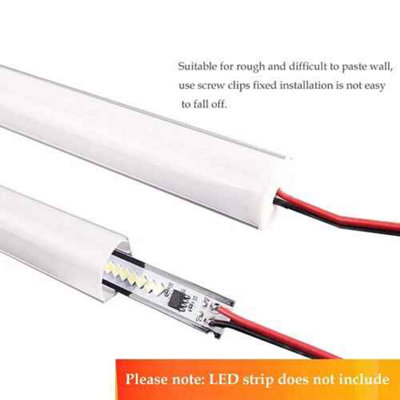 6x1M Aluminium LED Channel Profile with Diffuser Cover for Strip Lights ...