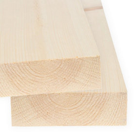 6x2 Inch Planed Timber  (L)1500mm (W)144 (H)44mm Pack of 2