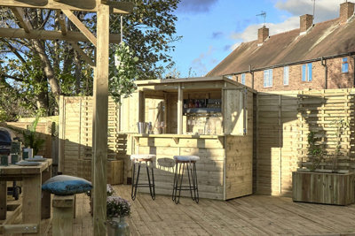 6x3 25yr Guarantee Shiplap Pressure Treated - Pent Garden Bar