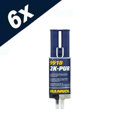 6x30g MANNOL 2K-PUR Glue Adhesive Cosmetic Repair Plastic Metal Wood Stone