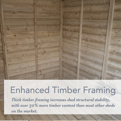 6x4 Apex Beckwood Shed 25yr Guarantee Shiplap Pressure Treated   - 2 Windows