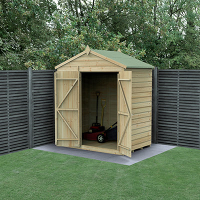 6x4 Apex Beckwood Shed 25yr Guarantee Shiplap Pressure Treated   - No Windows - Base Included
