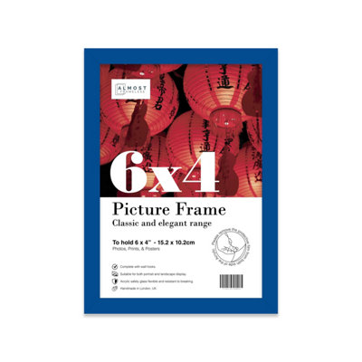6x4 Blue Picture Frame (15.2 x 10.2cm) Poster, Photo, Artwork, Gallery Wall or Print