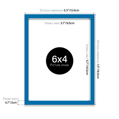 6x4 Blue Picture Frame (15.2 x 10.2cm) Poster, Photo, Artwork, Gallery Wall or Print