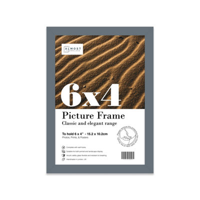 6x4 Grey Picture Frame (15.2 x 10.2cm) Poster, Photo, Artwork, Gallery Wall or Print