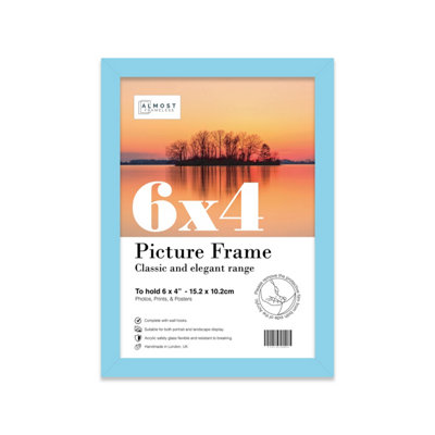 6x4 Light Blue Picture Frame (15.2 x 10.2cm) Poster, Photo, Artwork, Gallery Wall or Print