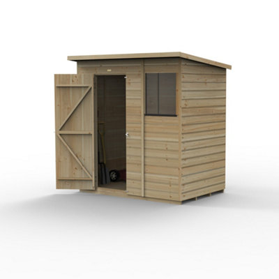 6x4 Pent Shed Beckwood Shed 25yr Guarantee Shiplap Pressure Treated - 1 Window