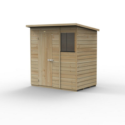 6x4 Pent Shed Beckwood Shed 25yr Guarantee Shiplap Pressure Treated - 1 Window