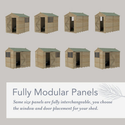 6x4 Pent Shed Beckwood Shed 25yr Guarantee Shiplap Pressure Treated - 1 Window