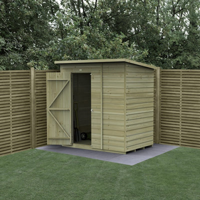 6x4 Pent Shed Beckwood Shed 25yr Guarantee Shiplap Pressure Treated - No Windows