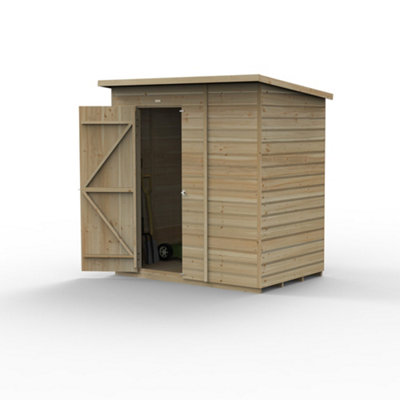 6x4 Pent Shed Beckwood Shed 25yr Guarantee Shiplap Pressure Treated - No Windows