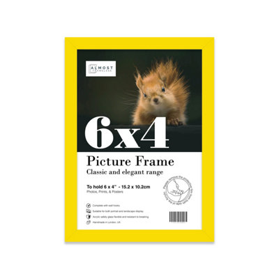 6x4 Yellow Picture Frame (15.2 x 10.2cm) Poster, Photo, Artwork, Gallery Wall or Print