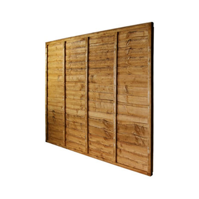 6x6 Horizontal Lap Treated Wooden Fence Panel (x5 Panels)