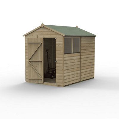 6x8 Apex Beckwood Shed 25yr Guarantee Shiplap Pressure Treated - 2 Windows