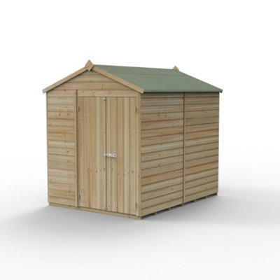 6x8 Apex Beckwood Shed 25yr Guarantee Shiplap Pressure Treated - No Windows - Double Door
