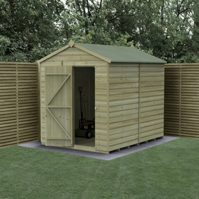 6x8 Apex Shed Beckwood Shed 25yr Guarantee Shiplap Pressure Treated - No Windows