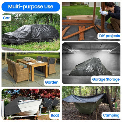 6x8M Multi-Purpose Tarpaulin - GREY - 5