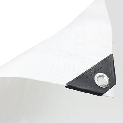 7.0M X 11.0M WHITE STANDARD WATERPROOF TARPAULIN WITH EYELETS