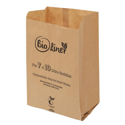 7 & 10L Bioliner Paper Compostable Caddy Liners (Medium) - 100 Bags - 3