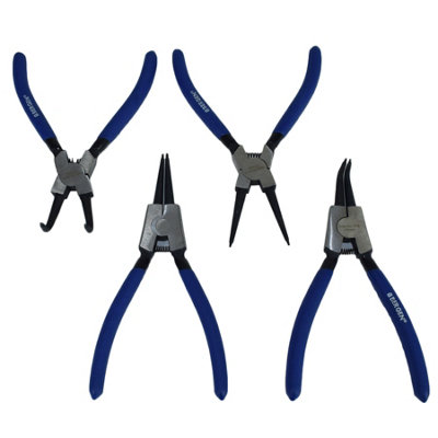 Tolsen 7-Inch External Bent Circlip Pliers - Carbon Steel With Comfort Grip Handles