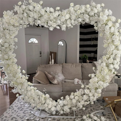 7.2ft Backdrop Stand Metal Wedding Arch Frame Heart Shaped for Party