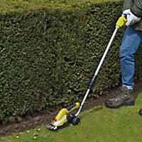 7.2V Cordless Lightweight Hedge Trimming Shears, Wheel Attachment & Lithium-Ion Battery 90mm Cutting Blade