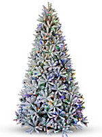 7.5' Snowy St Petersburg Fir Tree 700 Dual Colour LED Lights Hinged Tree 10 Function