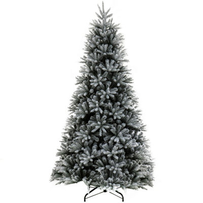 7.5' Snowy St Petersburg Fir Tree Hinged Tree