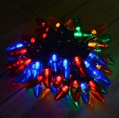 7.9m 80 LED Multi Function Large Bulb Outdoor Christmas Festoon Lights ...