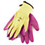 7" Builders Protective Gardening DIY Latex Rubber Coated Work Gloves Pink x 5