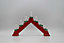 7 Bulb Traditional Wooden Christmas Candle Bridge - Red
