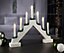 7 Bulb Wooden Candle Bridge Arch- White